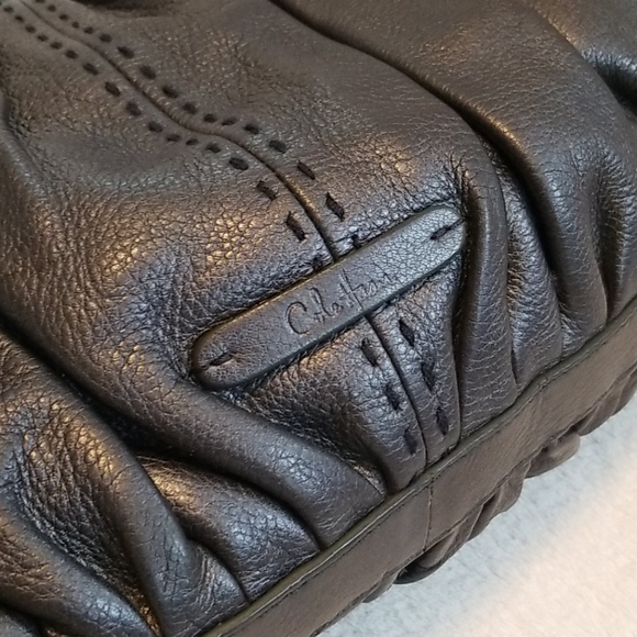 Cole Haan Pleated Leather Satchel Hobo Bag Purse - Picture 2 of 10